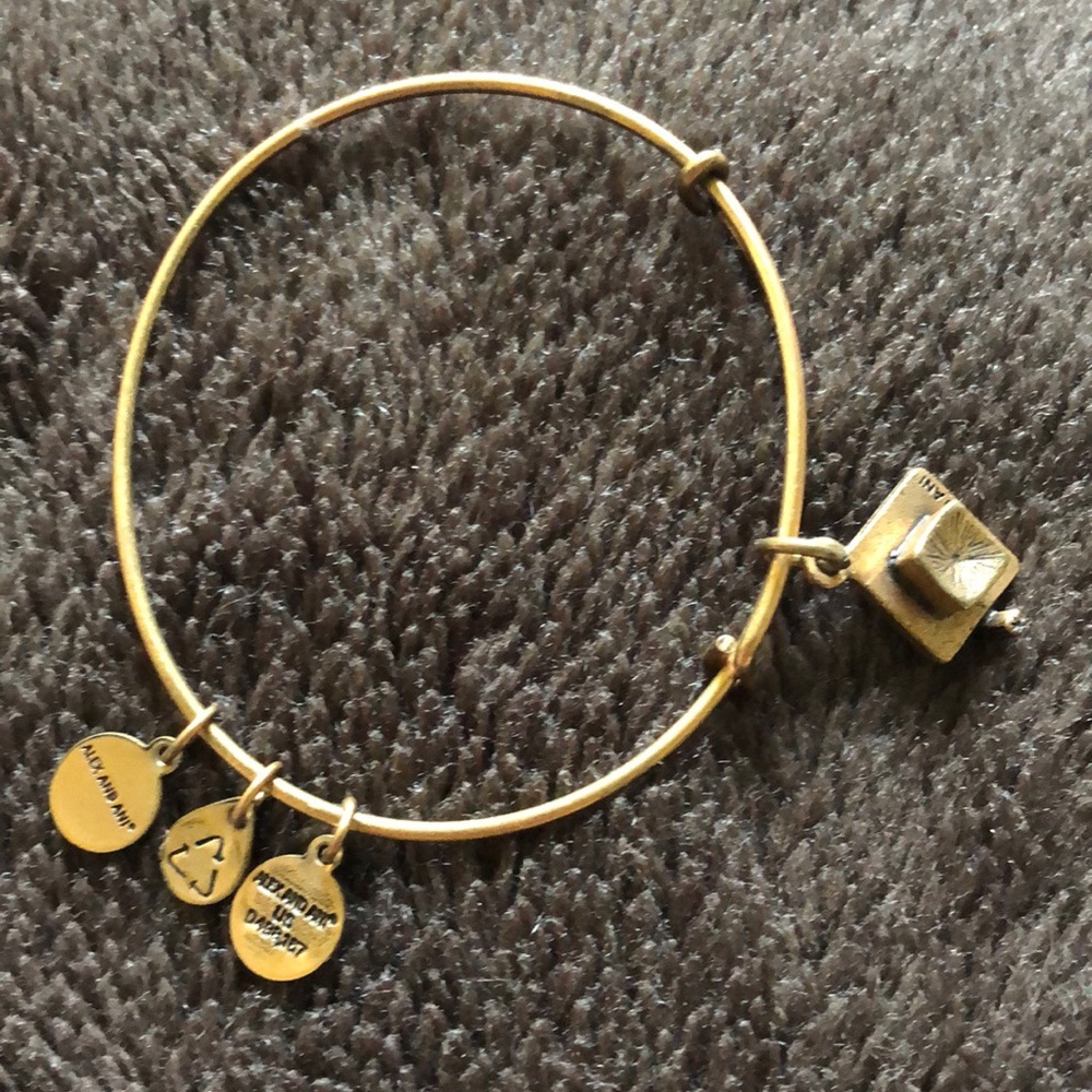 Antique gold Alex & Ani graduation hat bracelet
